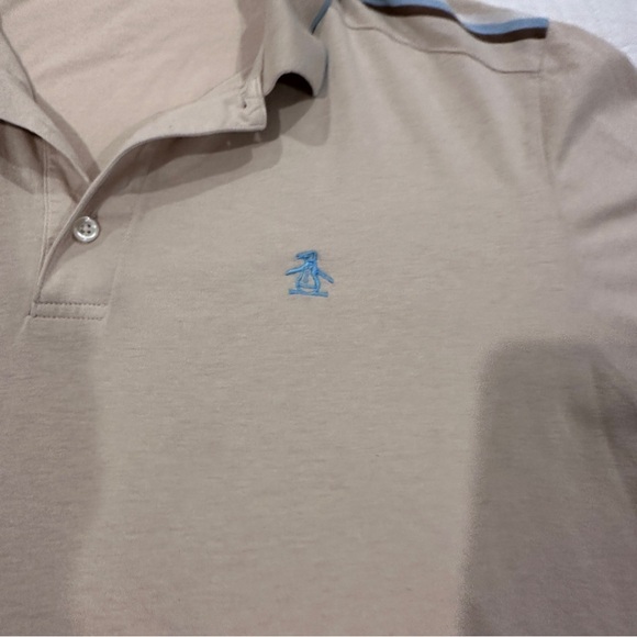Original Penguin Tan Polo Shirt with Blue Accents - Picture 3 of 3